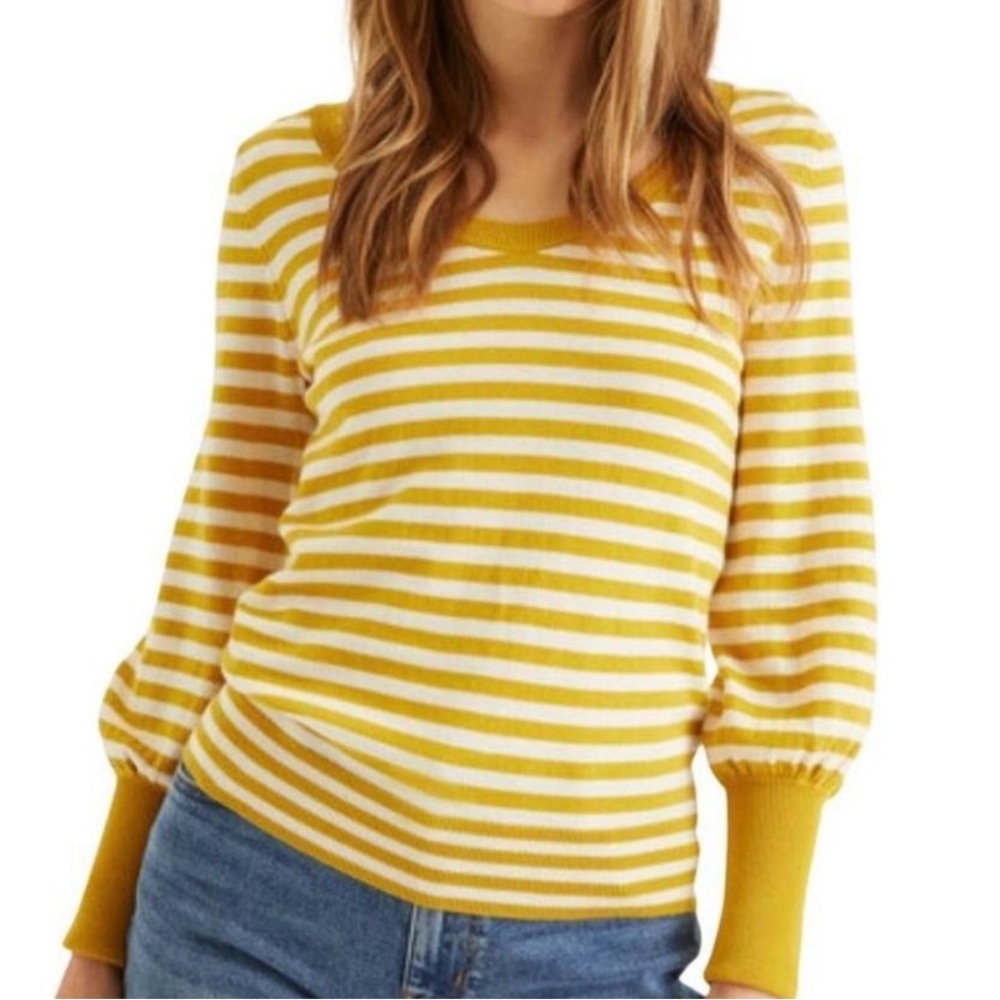 Boden Cotton Wool Bernice Striped Fisherman Coastal Preppy Career Sweater 2